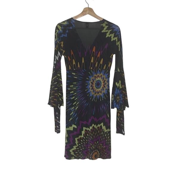 Missoni Abstract‎ V-Neck Bell-Sleeve Dana Dress Size 4 - Picture 1 of 12